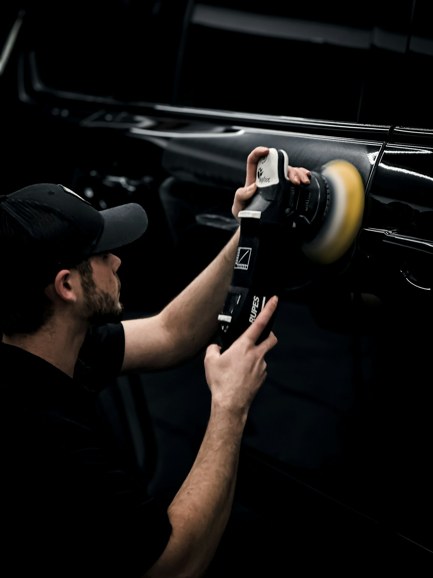 Custom car audio install in progress